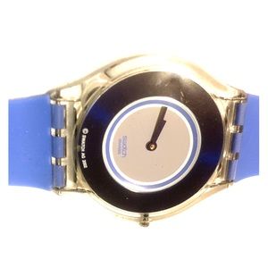 Swatch Skin Thin Womens Watch Periwinkle & Navy